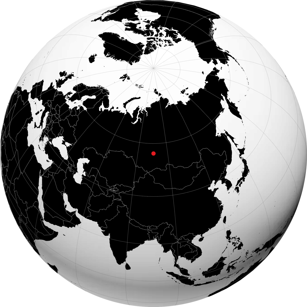 阿钦斯克 在地球仪上