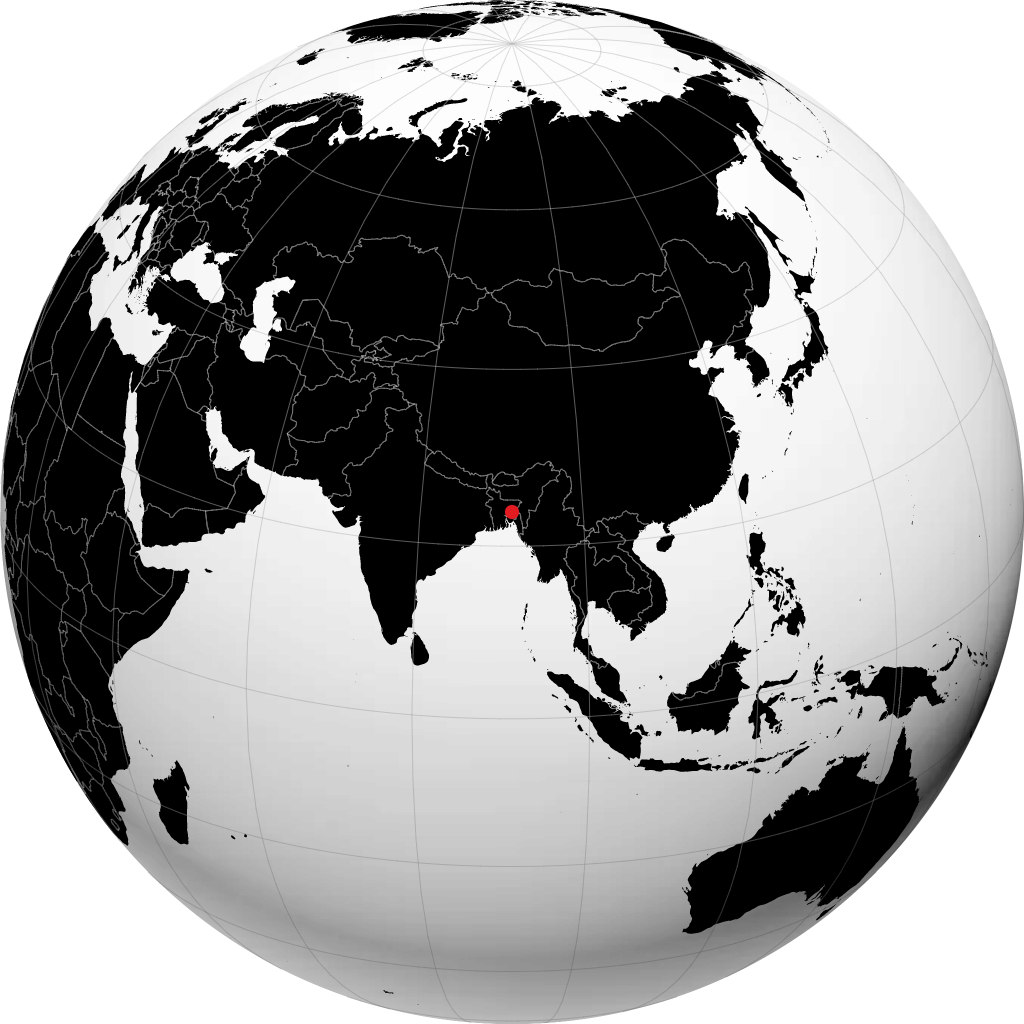 阿加尔塔拉 在地球仪上