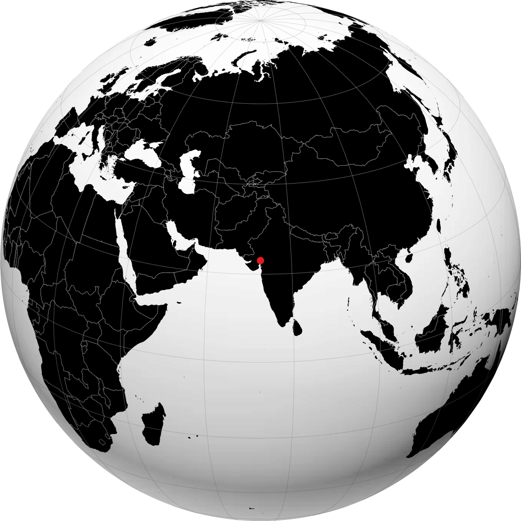 艾哈迈达巴德 在地球仪上