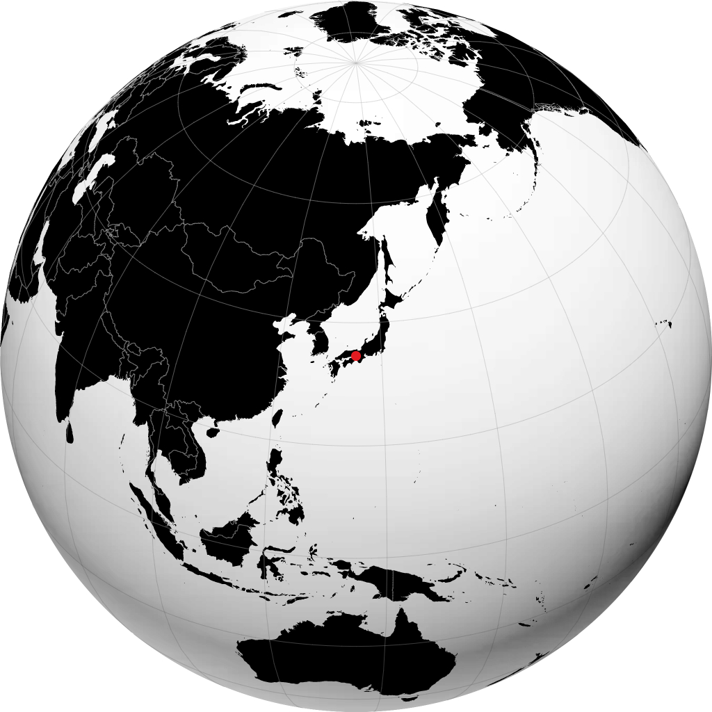 明石市 在地球仪上