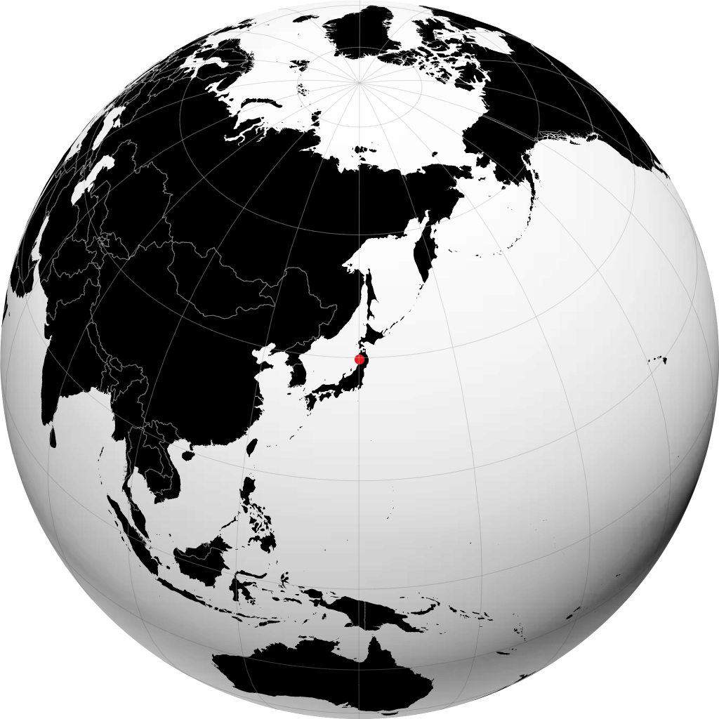 秋田市 在地球仪上