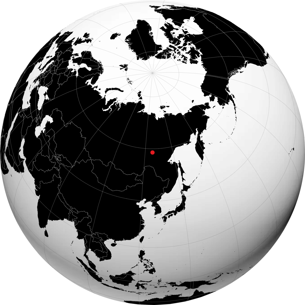 阿尔丹 在地球仪上