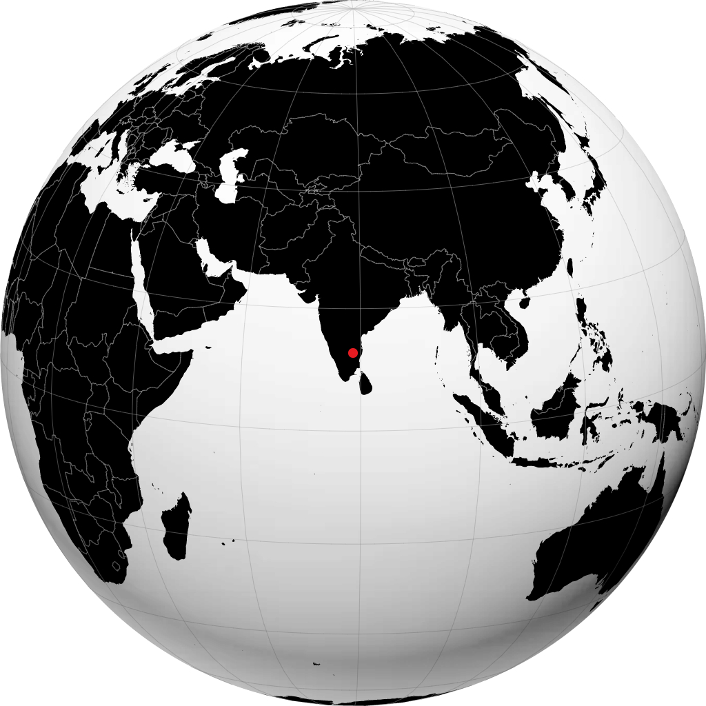 安布尔 在地球仪上