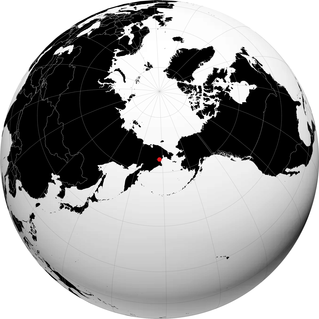 阿纳德尔 在地球仪上