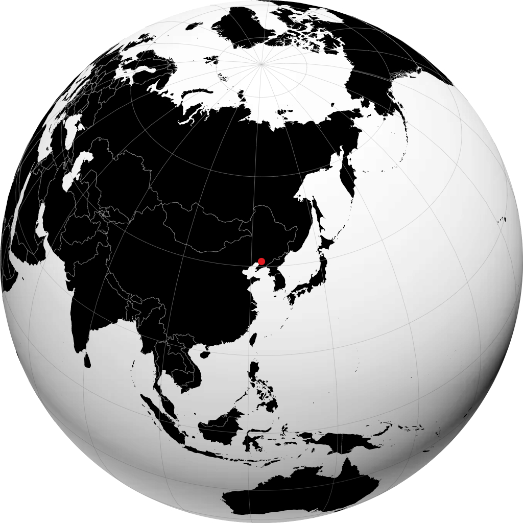 鞍山 在地球仪上
