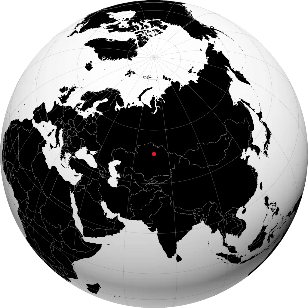 阿斯塔纳 在地球仪上