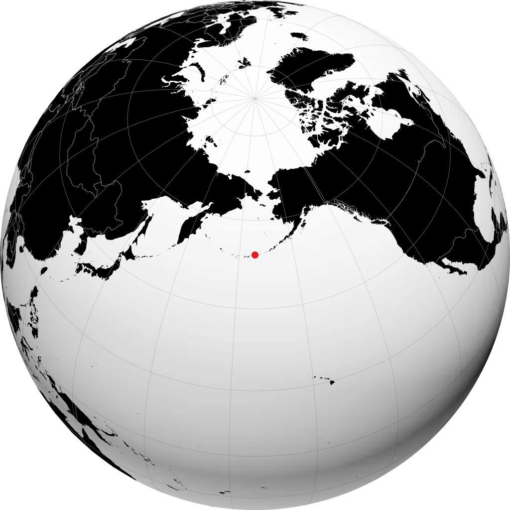 阿特卡岛 在地球仪上