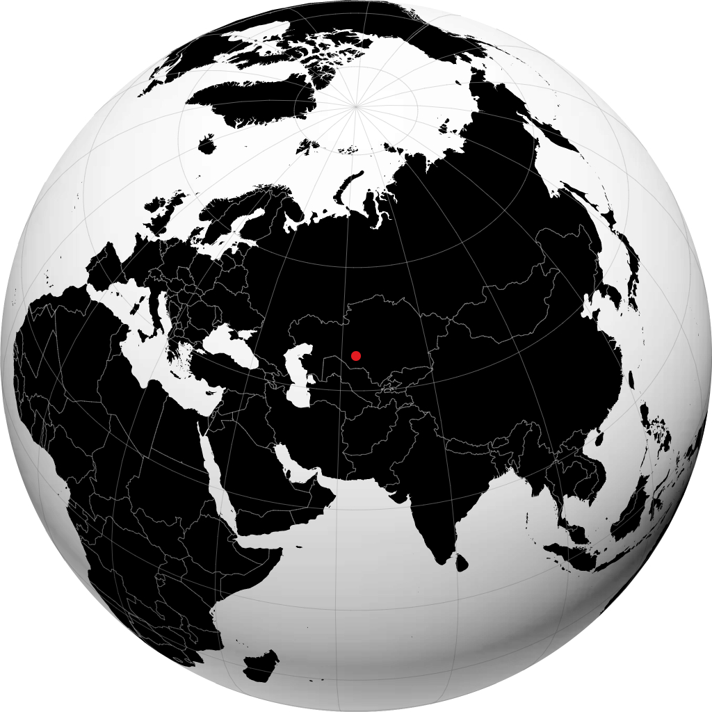 拜科努尔 在地球仪上