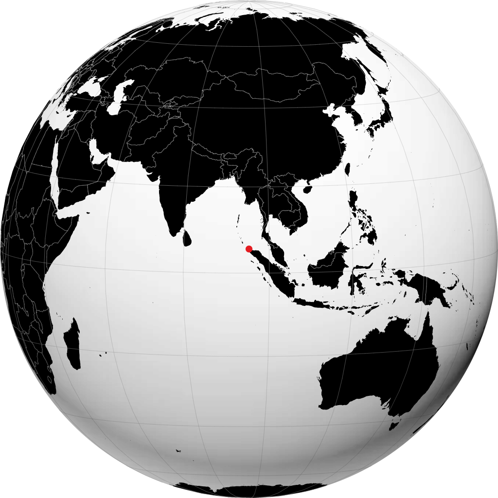 班达亚齐 在地球仪上