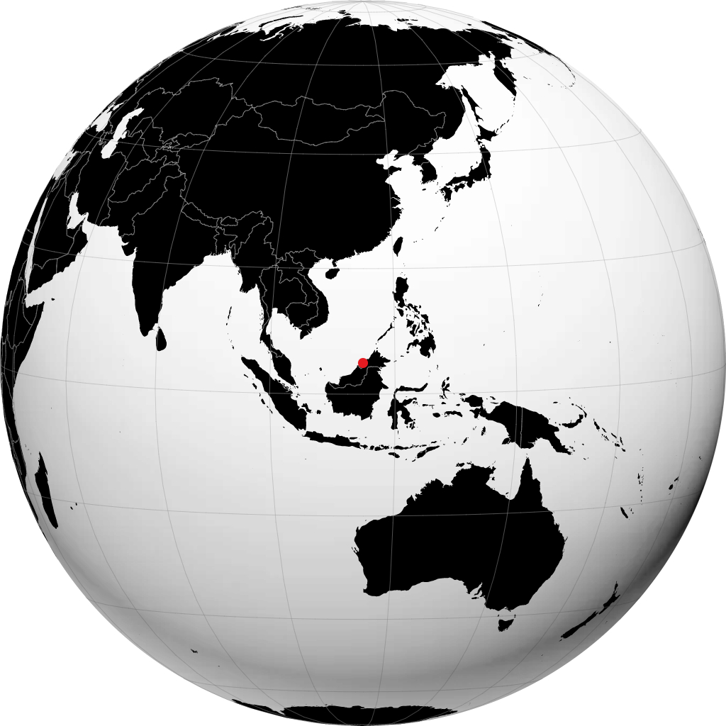 斯里巴加湾市 在地球仪上