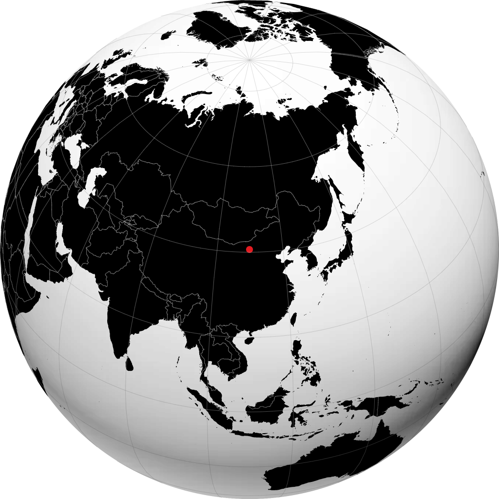 包头 在地球仪上