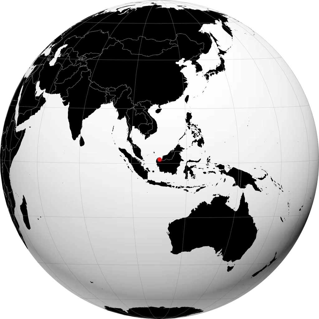 峇乌 在地球仪上