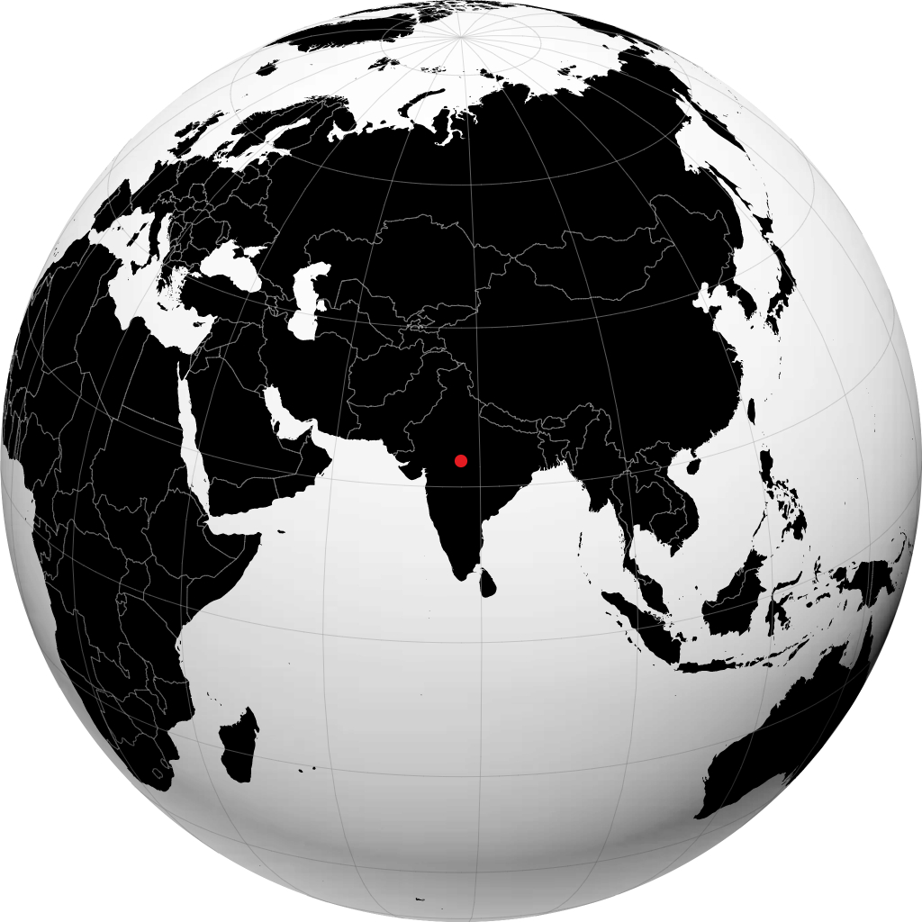 博帕尔 在地球仪上