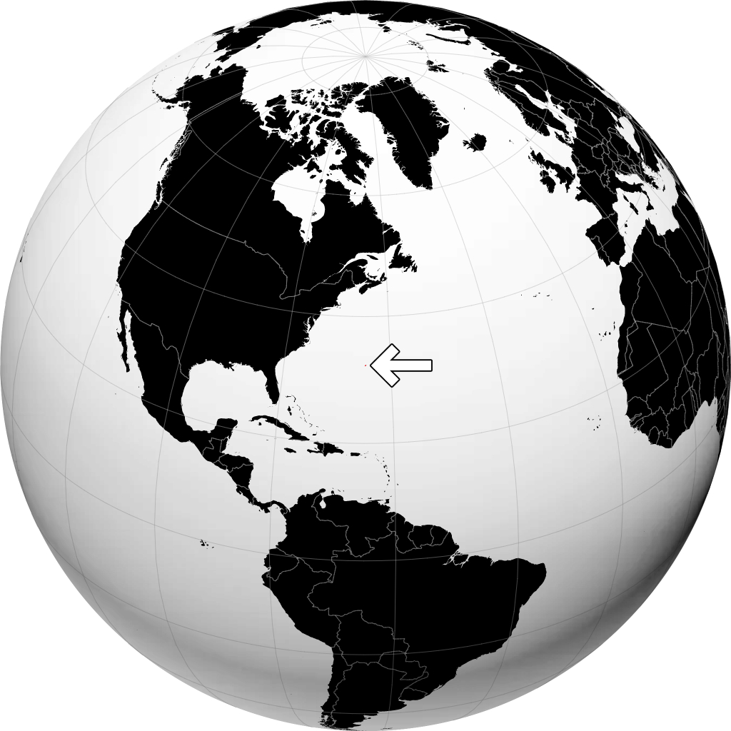 百慕大 在地球仪上