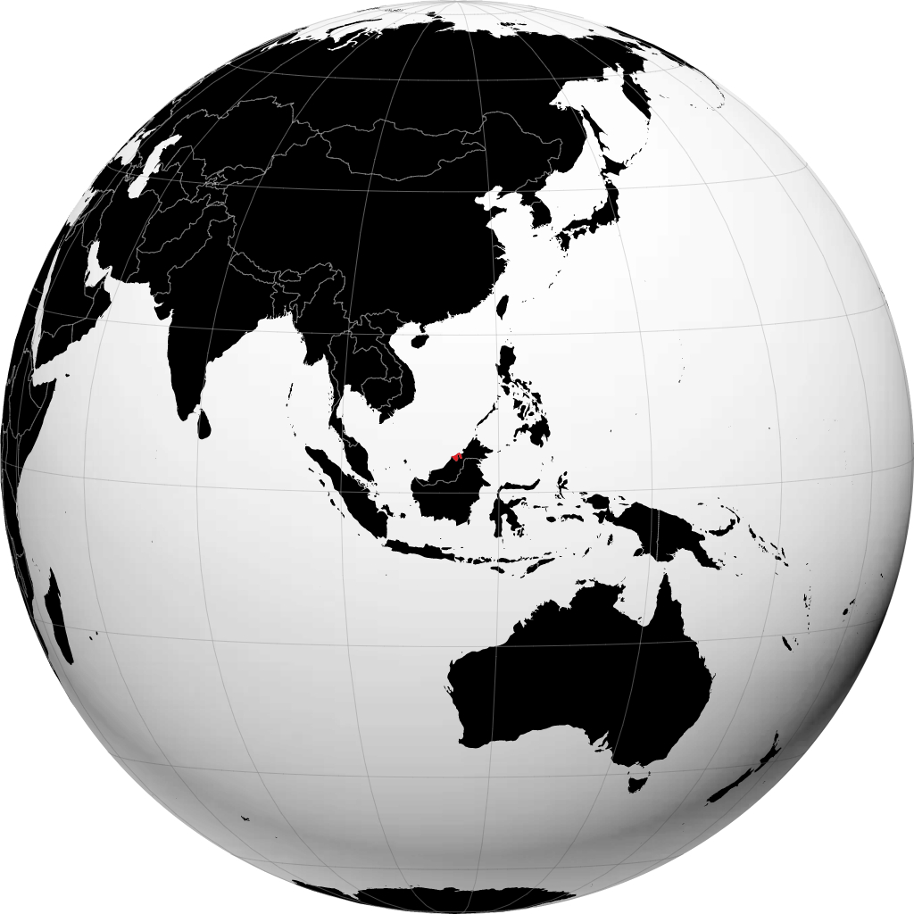 文莱 在地球仪上
