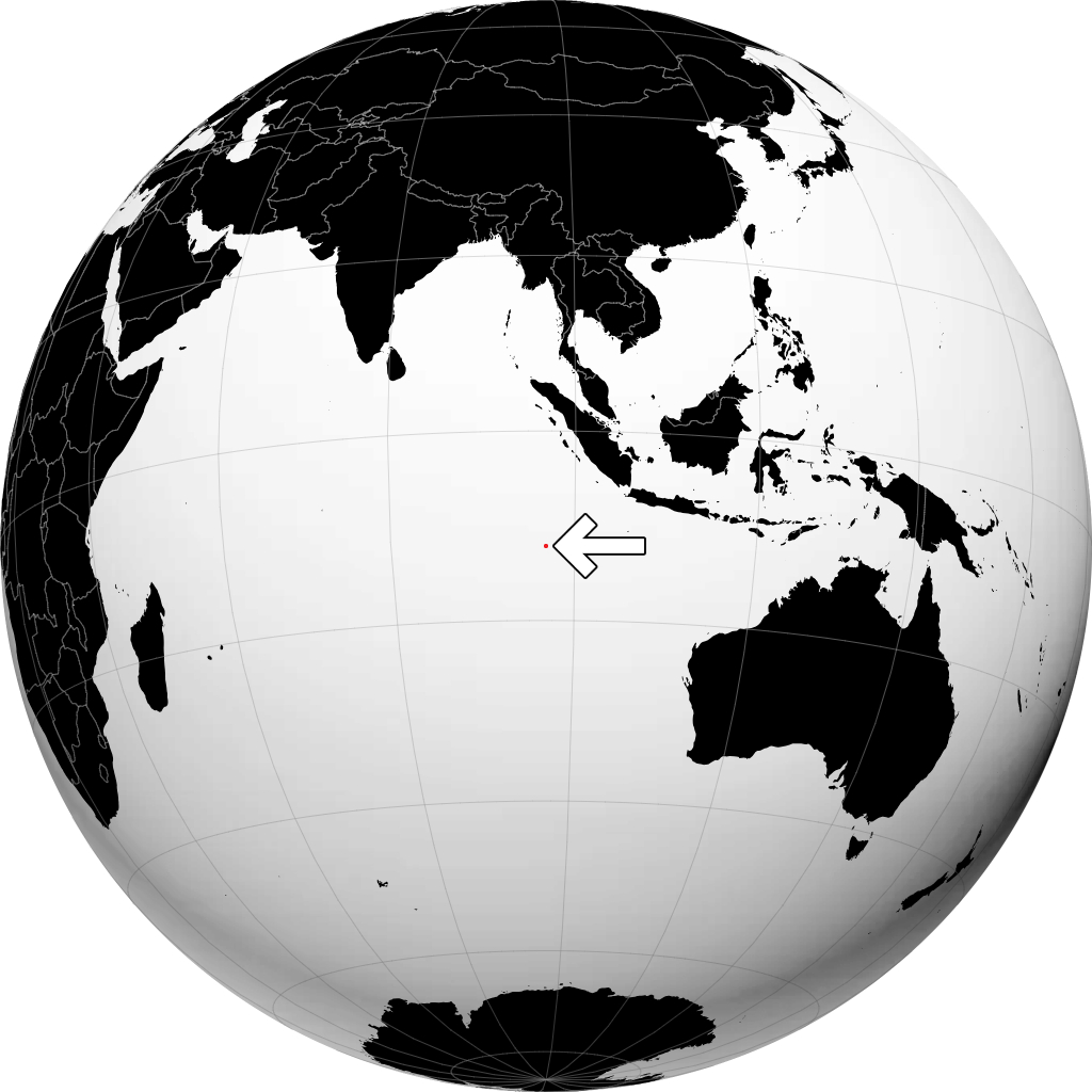科科斯群岛 在地球仪上