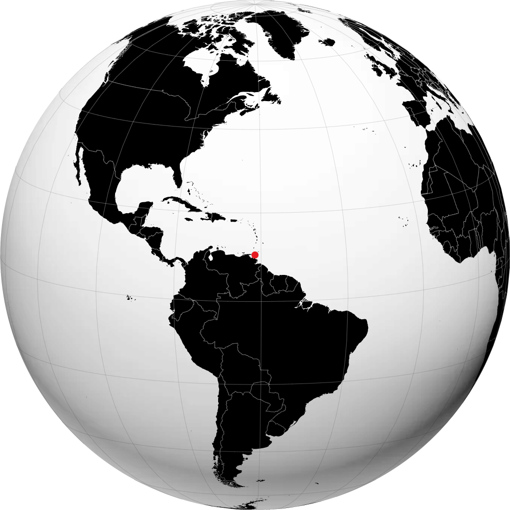 查瓜纳斯 在地球仪上