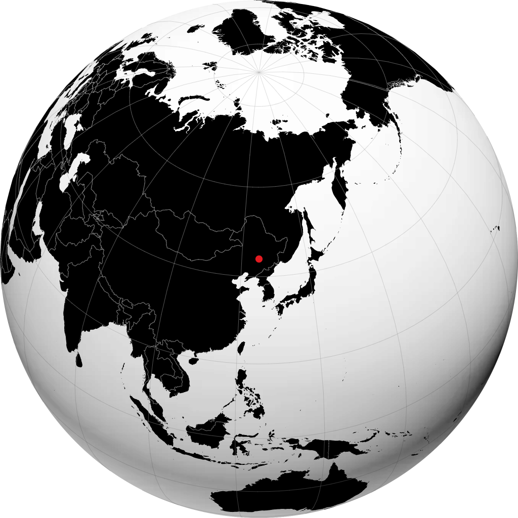 长春 在地球仪上
