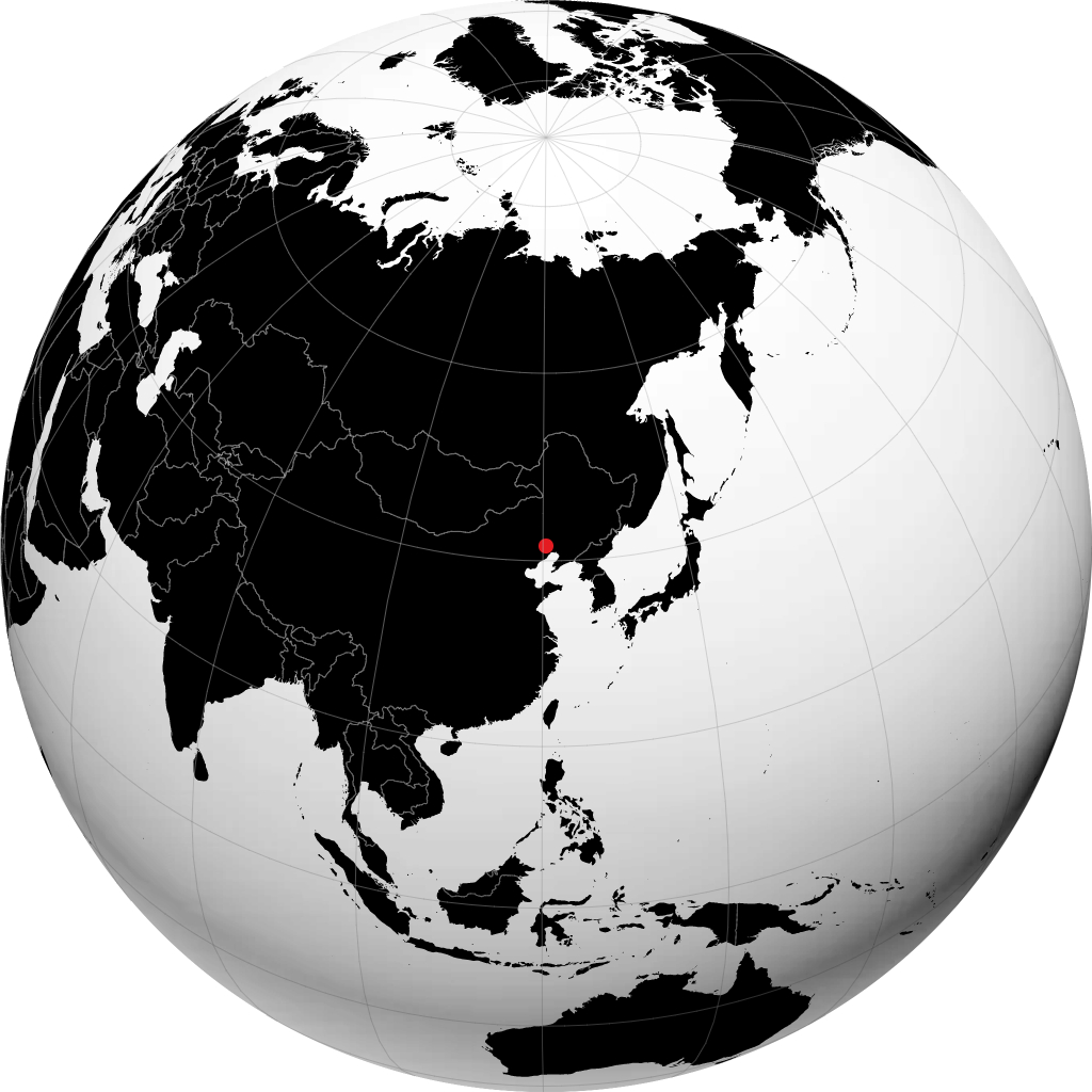 朝阳市 在地球仪上