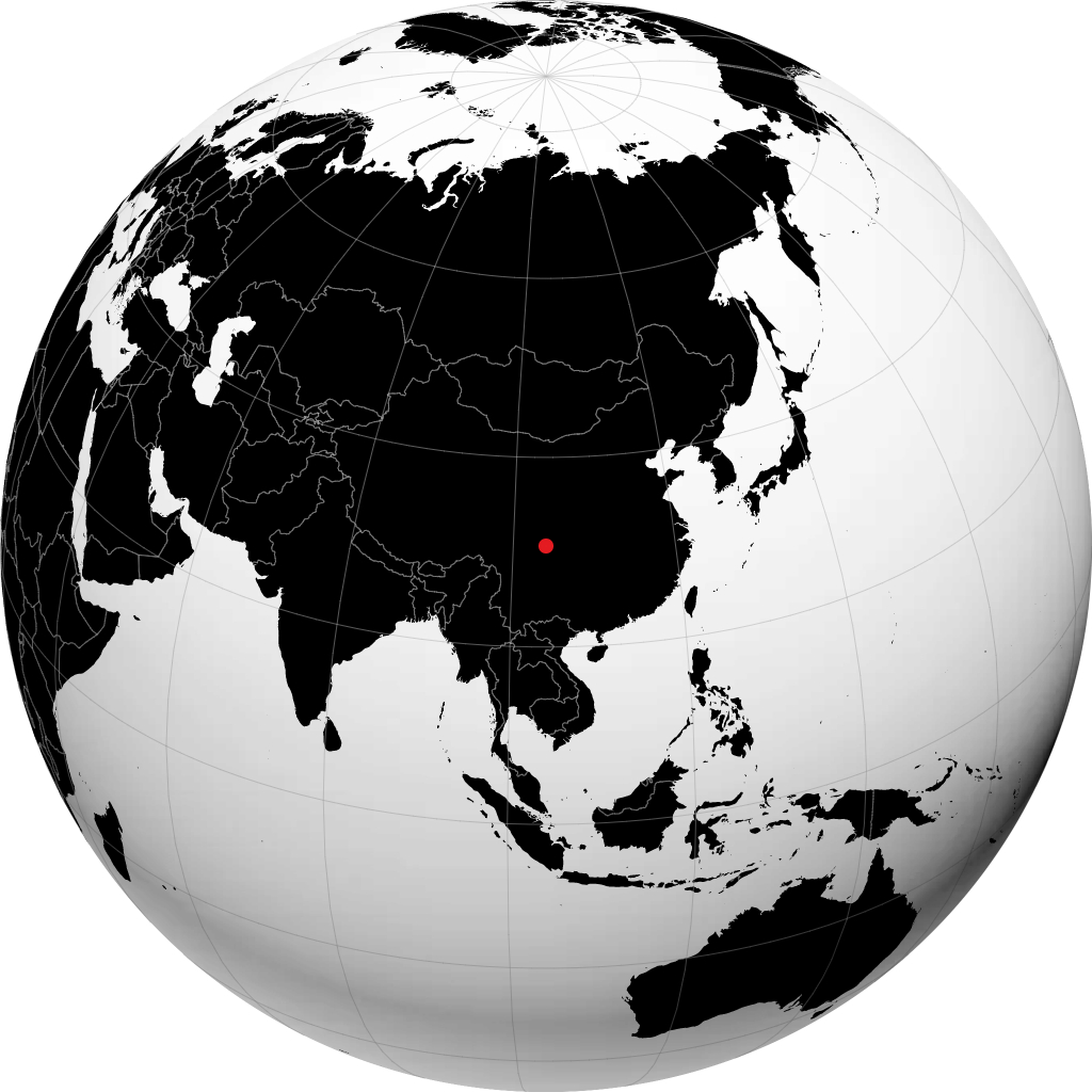 成都 在地球仪上