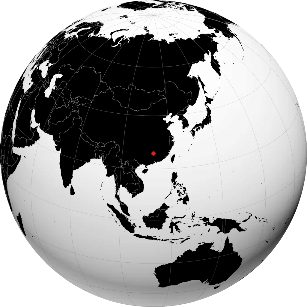 郴州 在地球仪上
