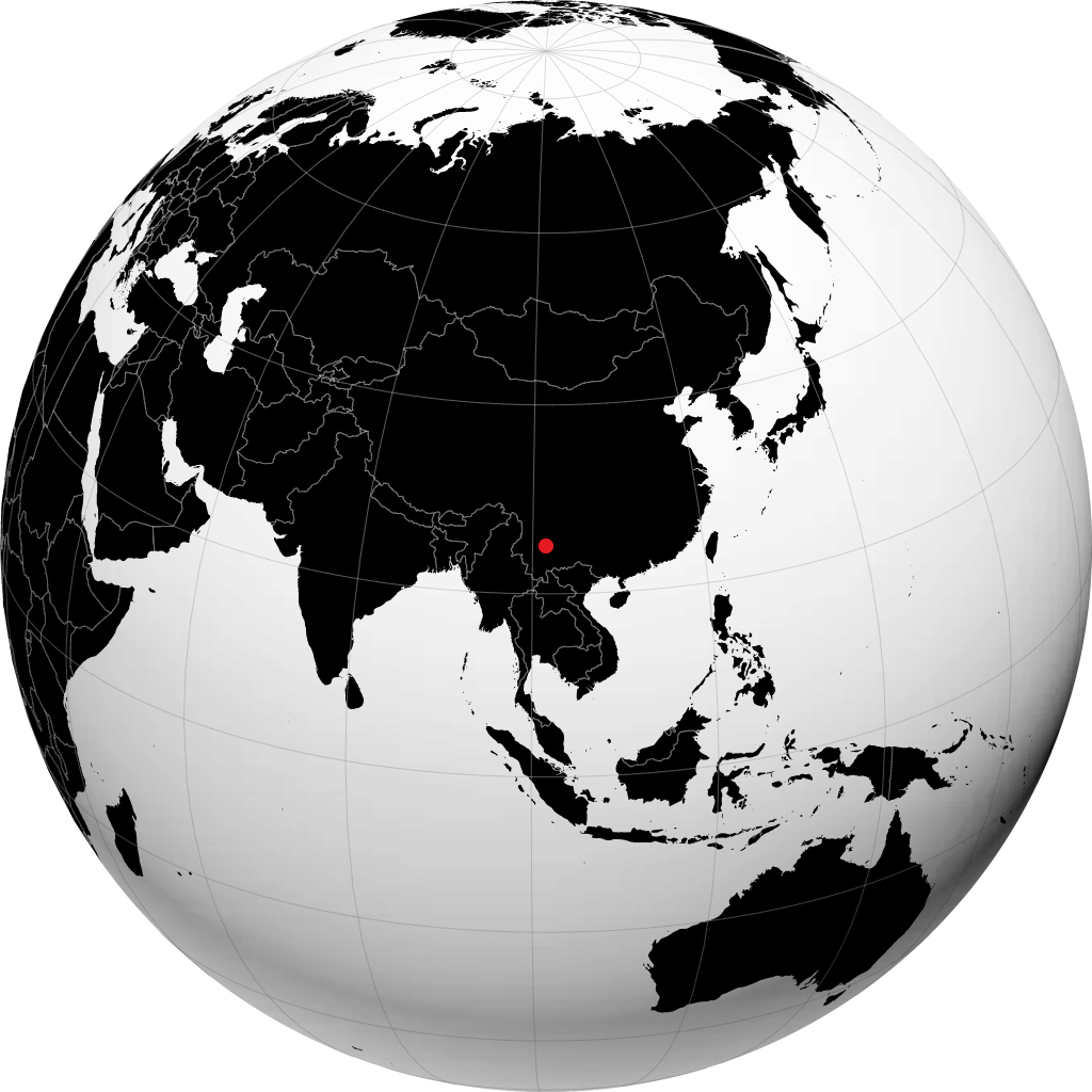 楚雄 在地球仪上