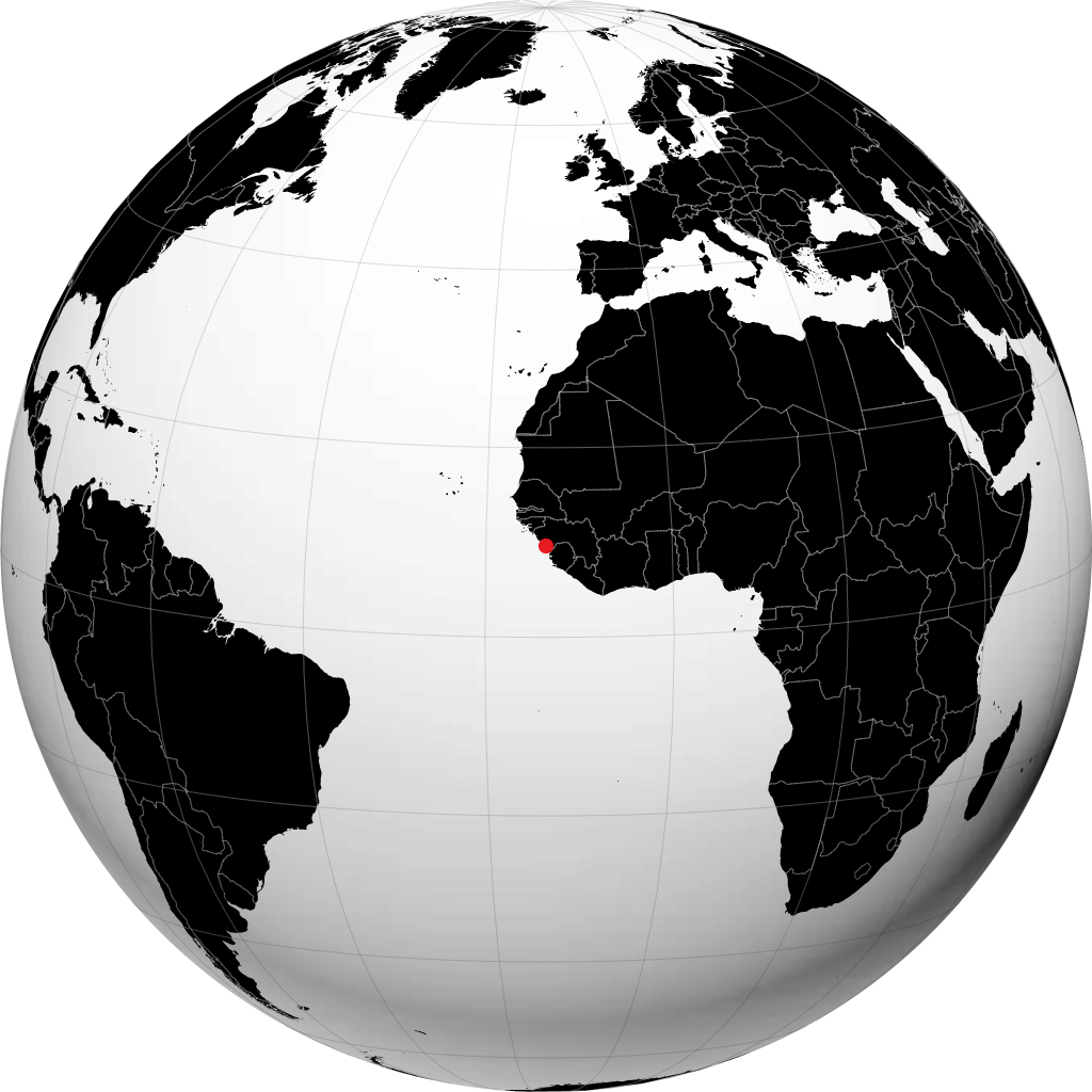 科纳克里 在地球仪上