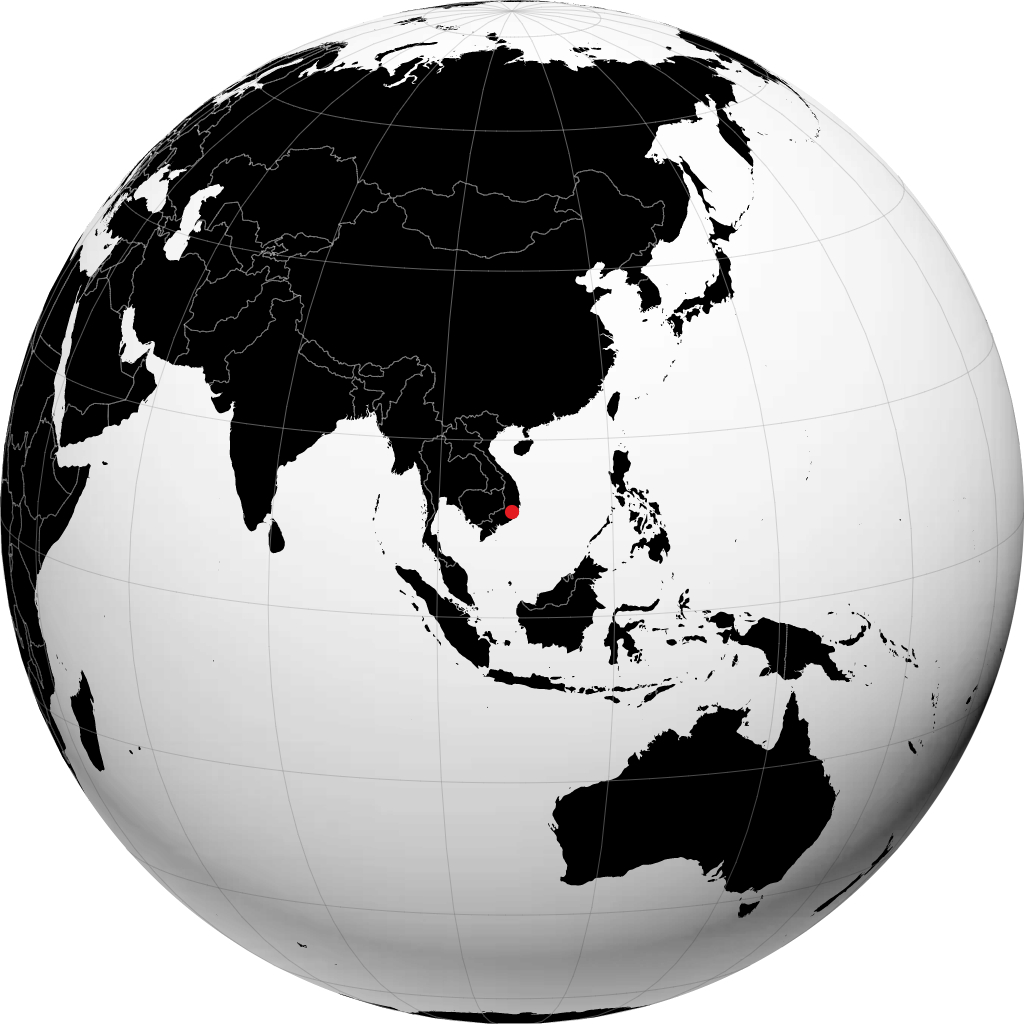大叻 在地球仪上