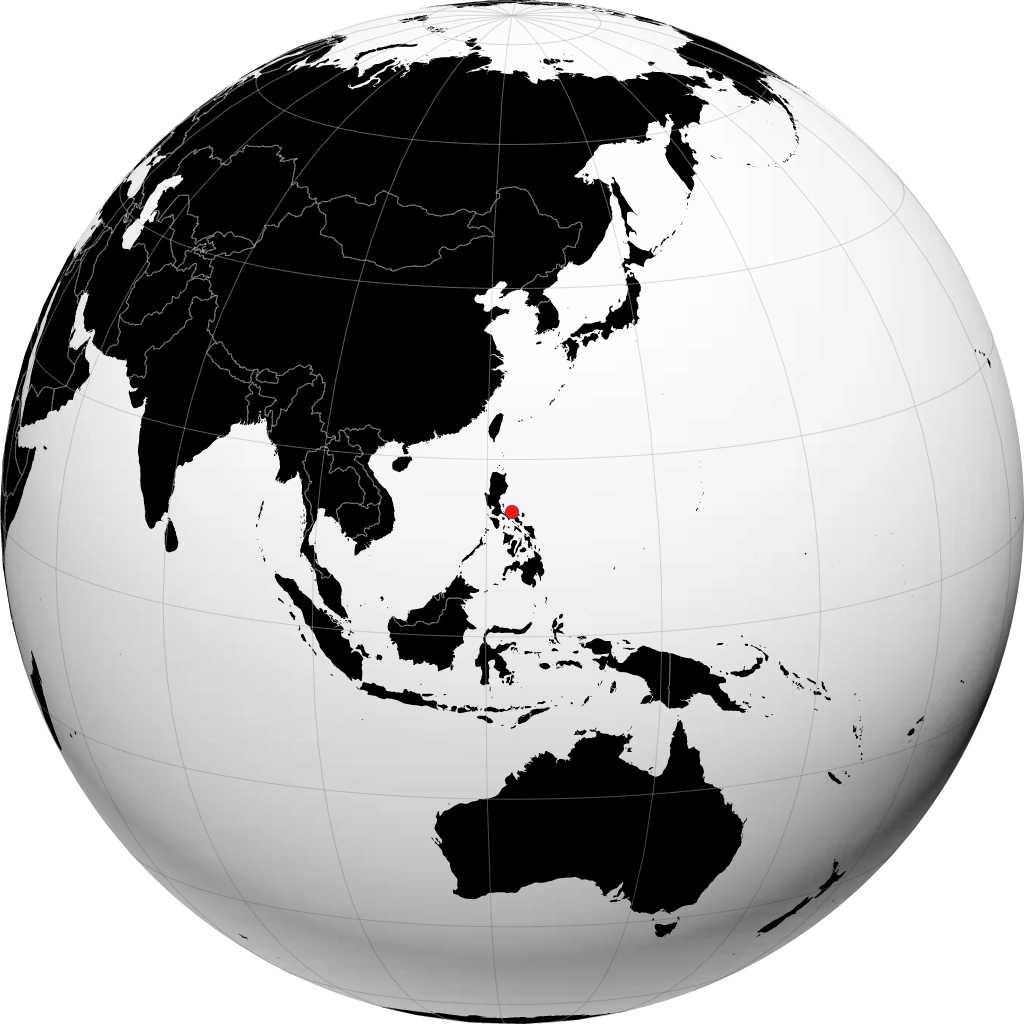 达埃特 在地球仪上