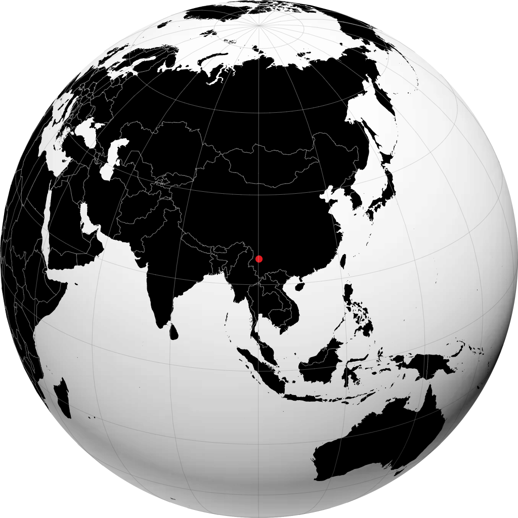 大理 在地球仪上