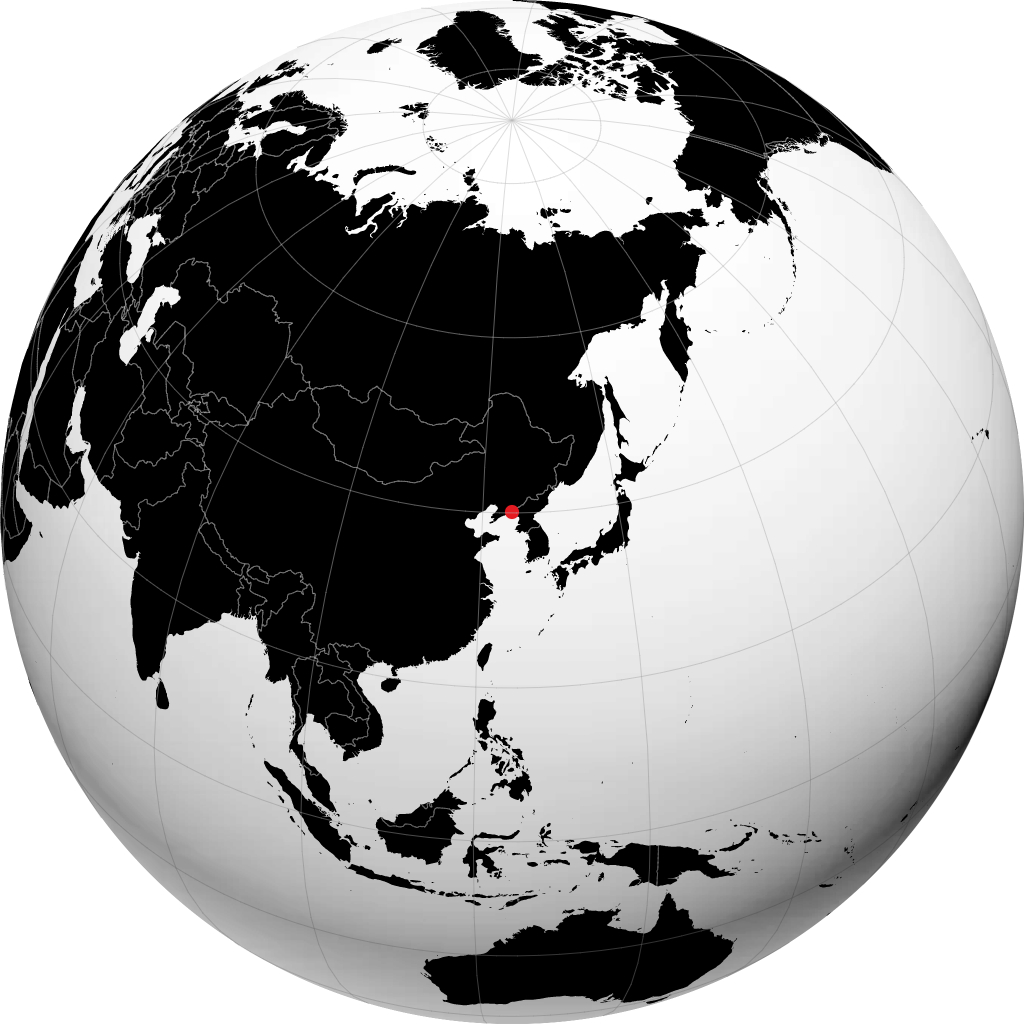 丹东市 在地球仪上