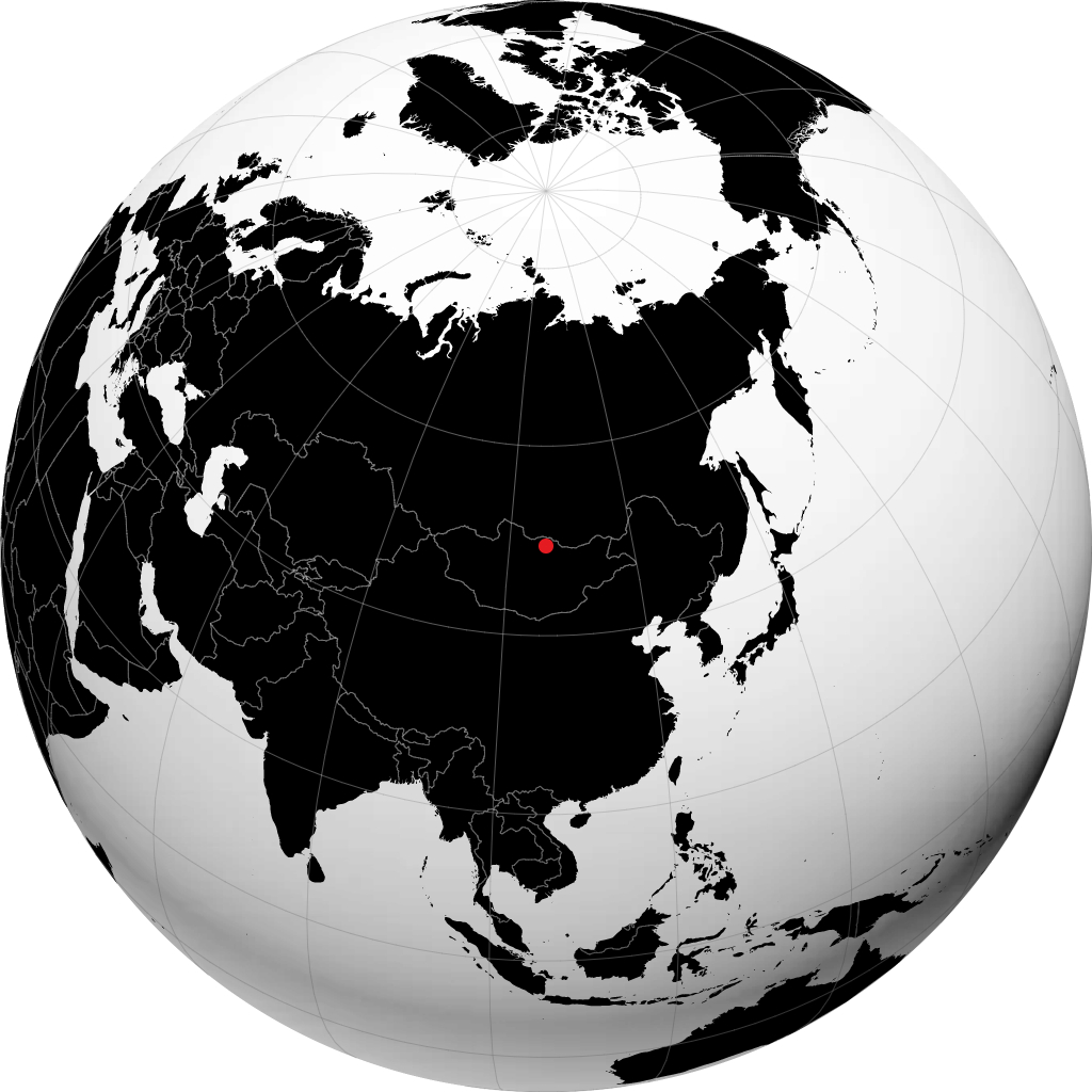 达尔汗 在地球仪上
