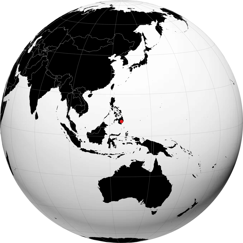 达沃 在地球仪上