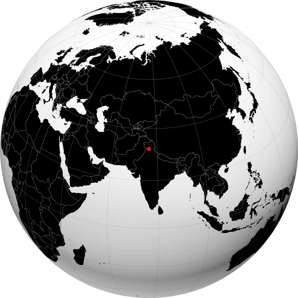 达兰萨拉 在地球仪上