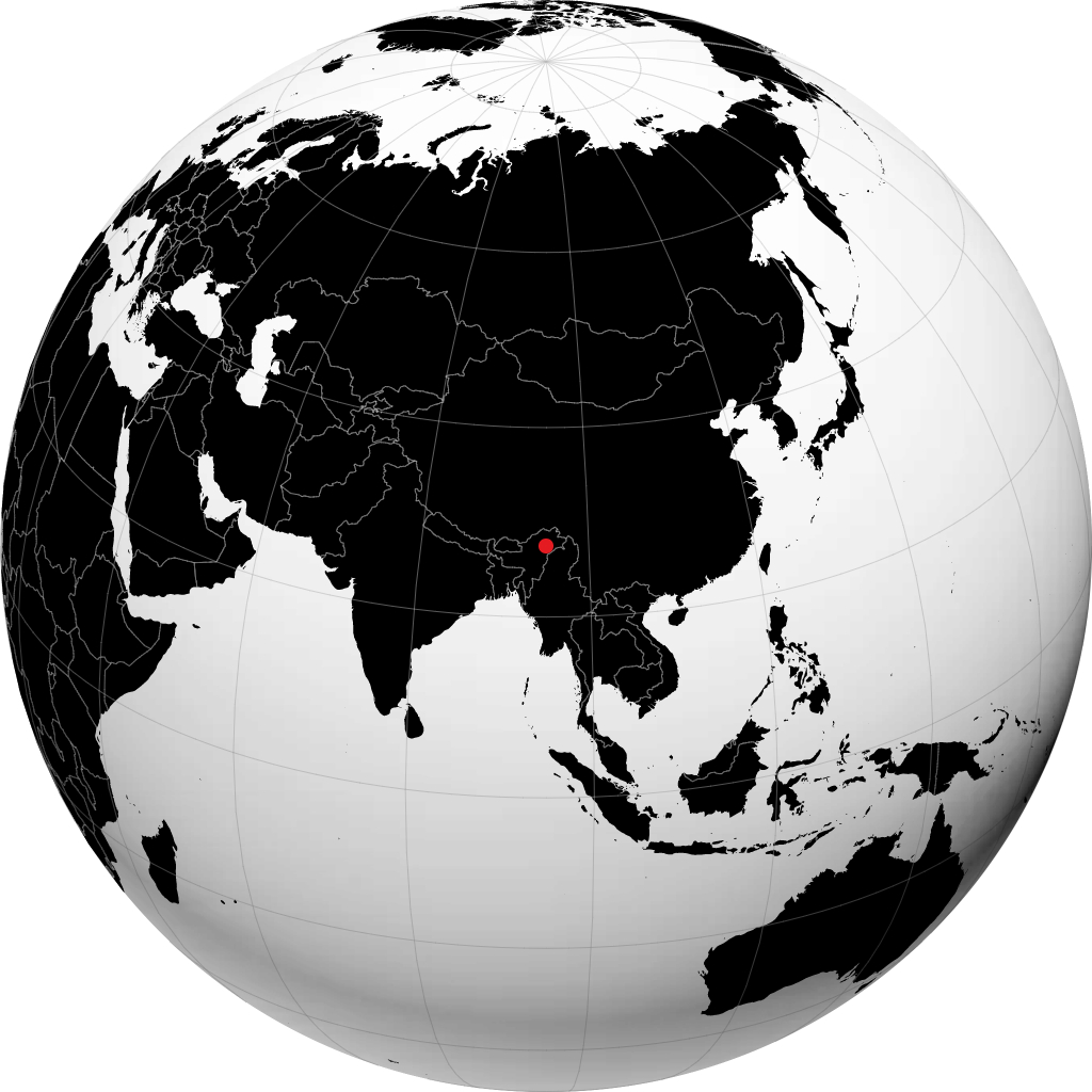 迪布鲁加尔 在地球仪上