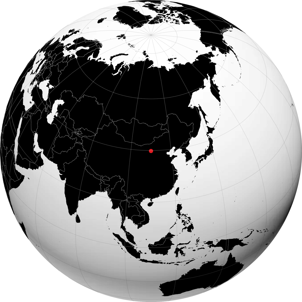 东胜区 在地球仪上
