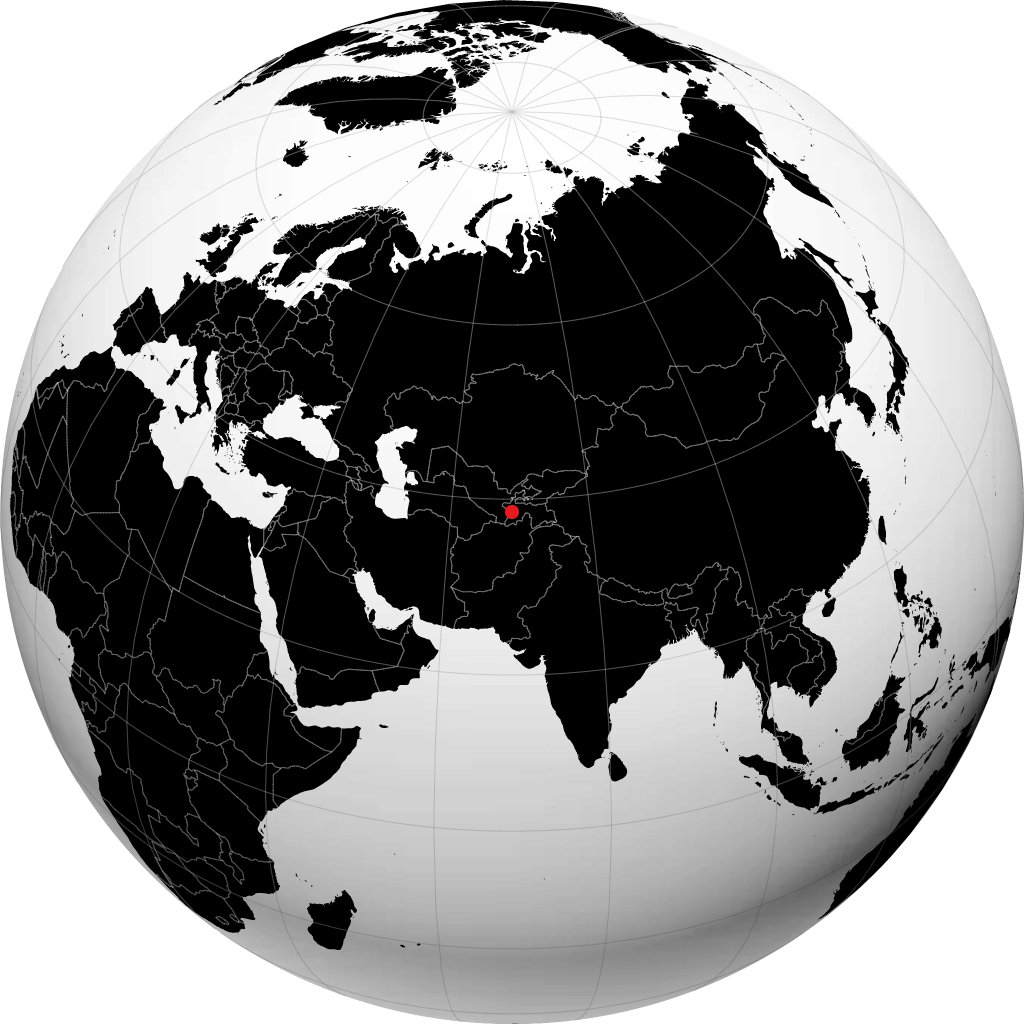 杜尚别 在地球仪上