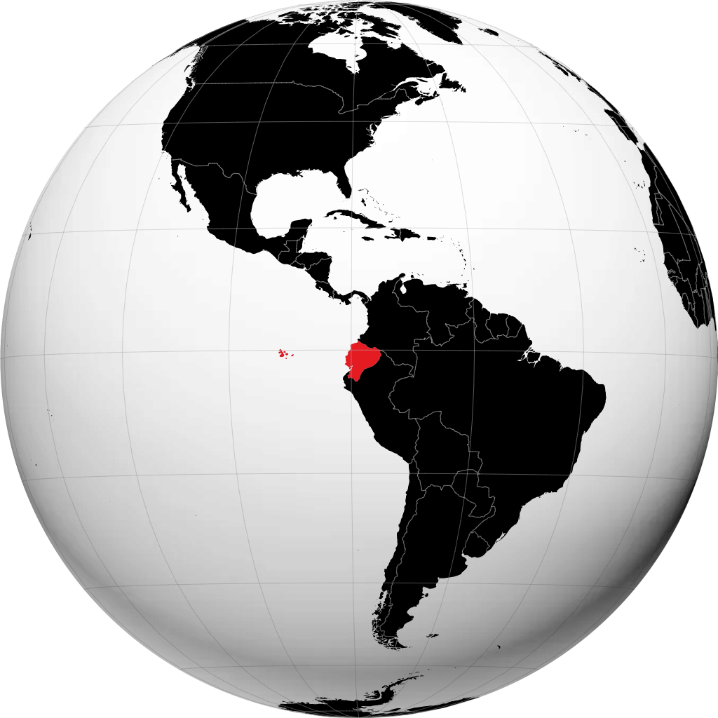 厄瓜多尔 在地球仪上