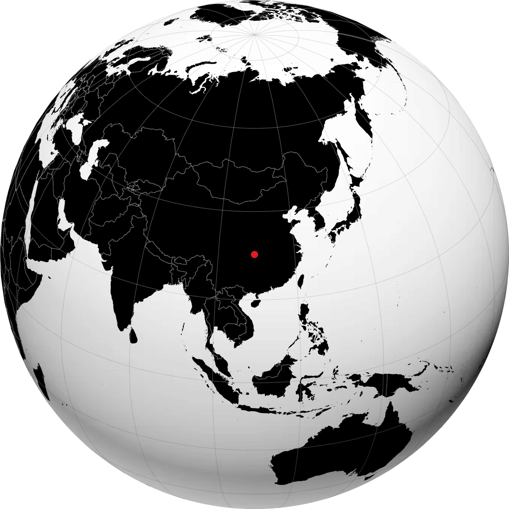恩施市 在地球仪上