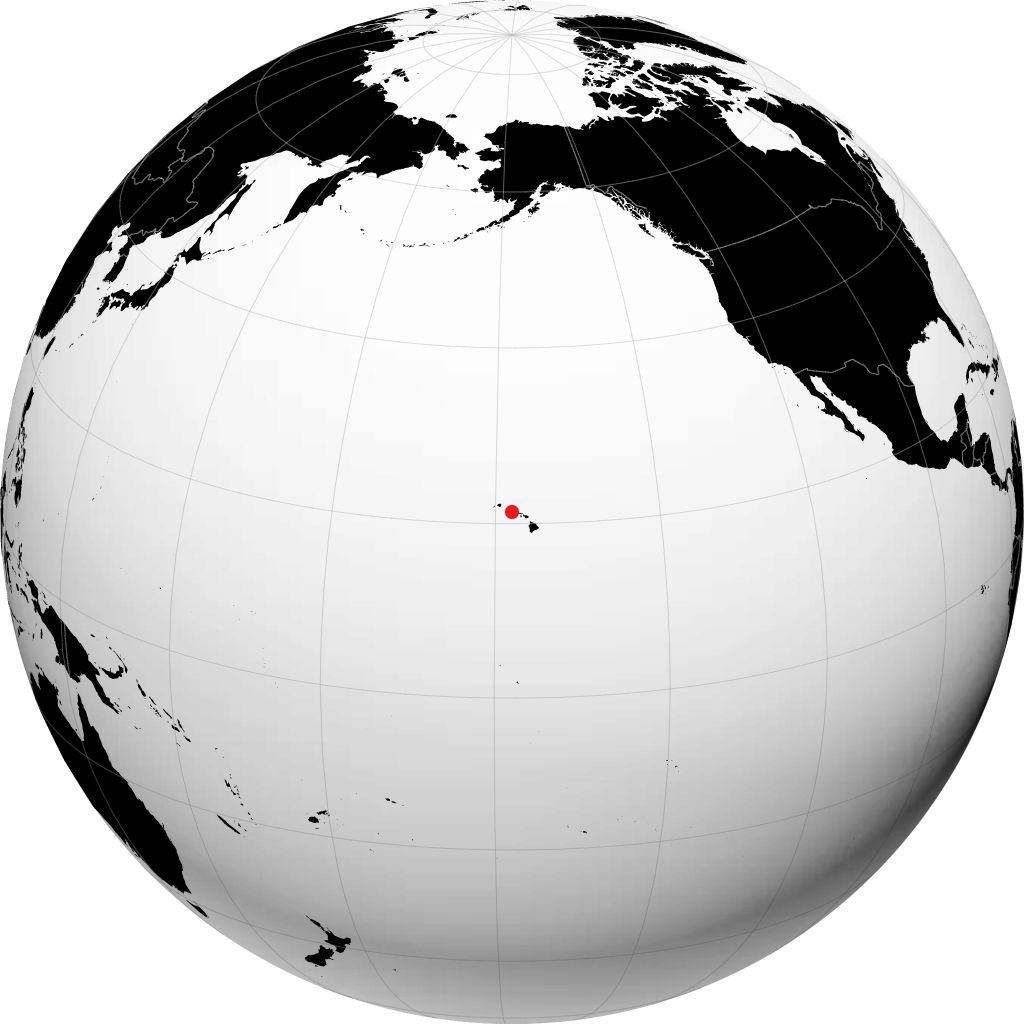 埃瓦海滩 在地球仪上
