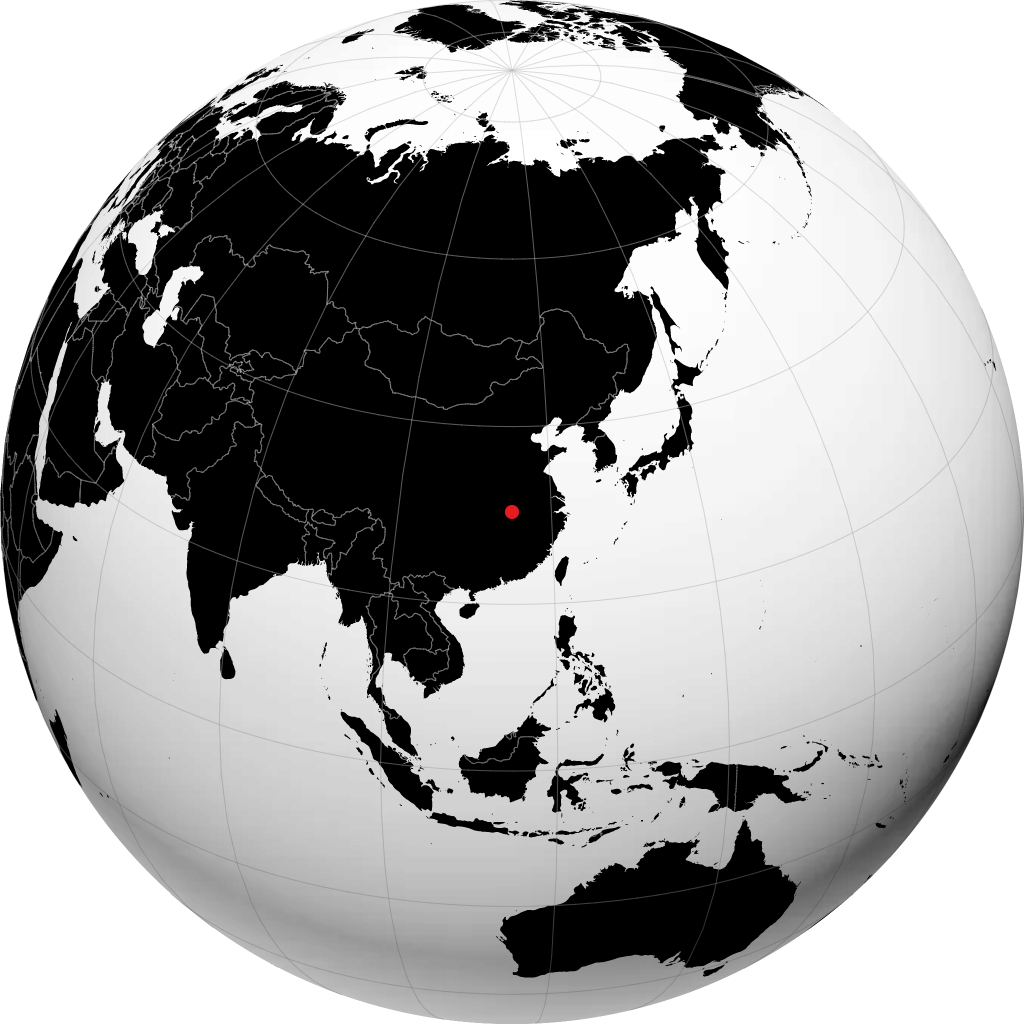 鄂州市 在地球仪上