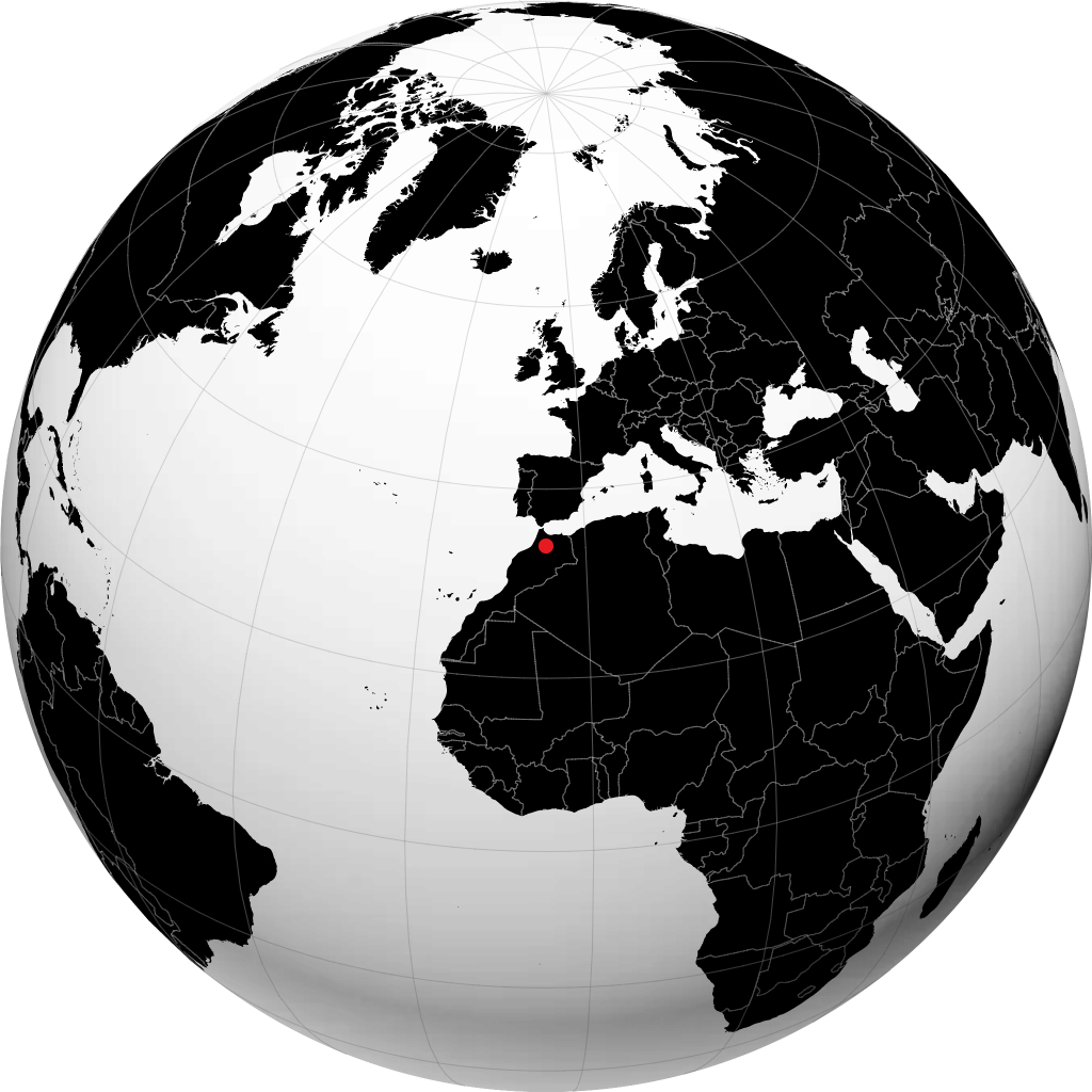 非斯 在地球仪上