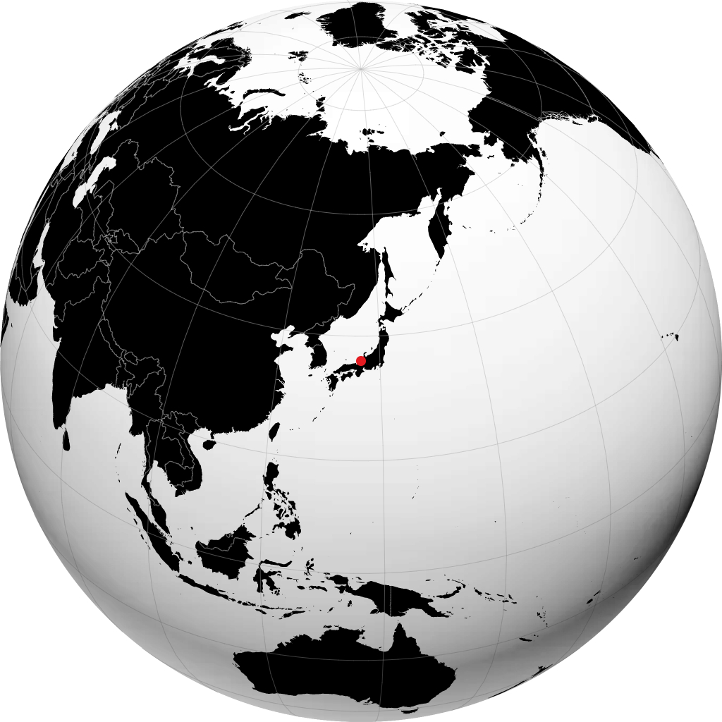 福井市 在地球仪上