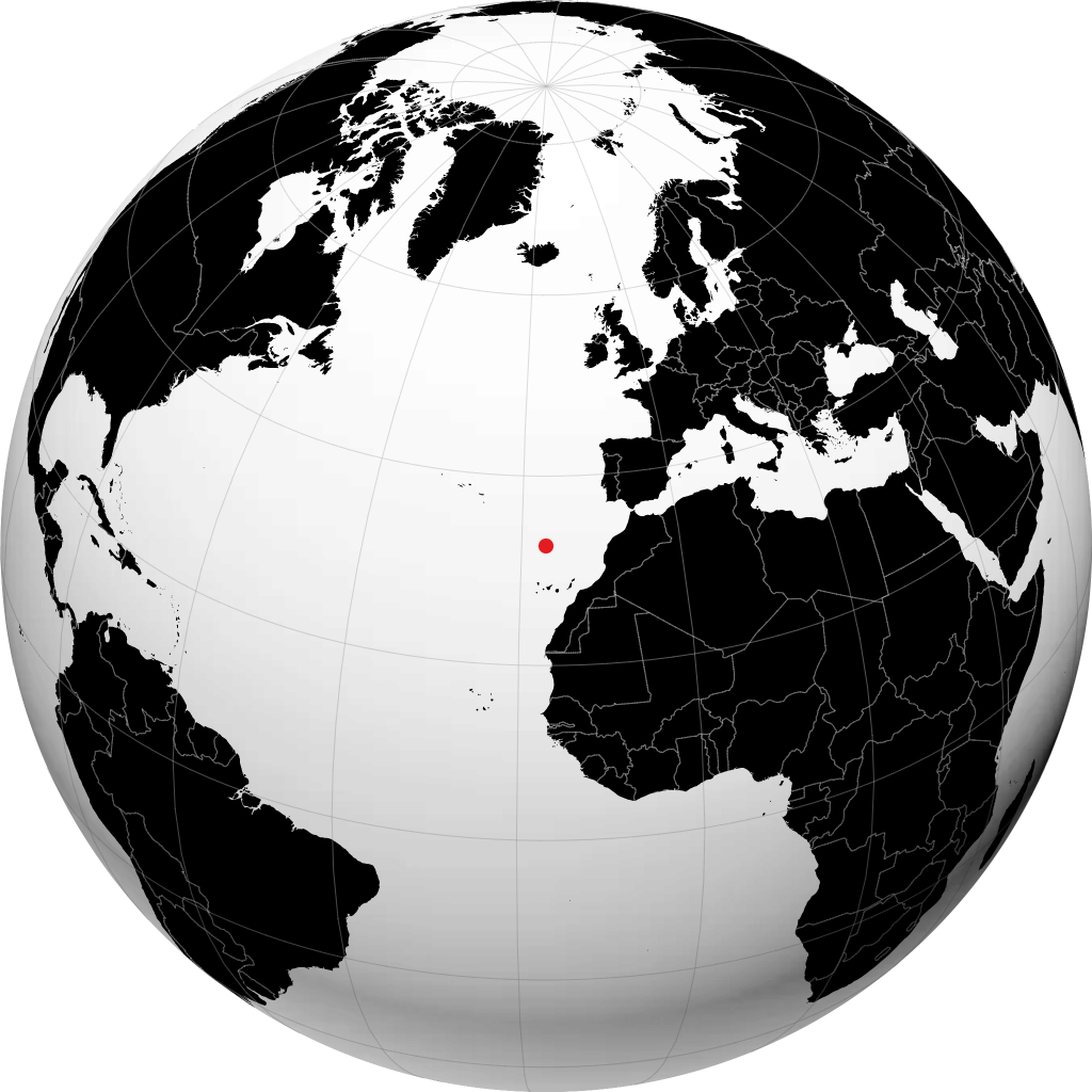 丰沙尔 在地球仪上