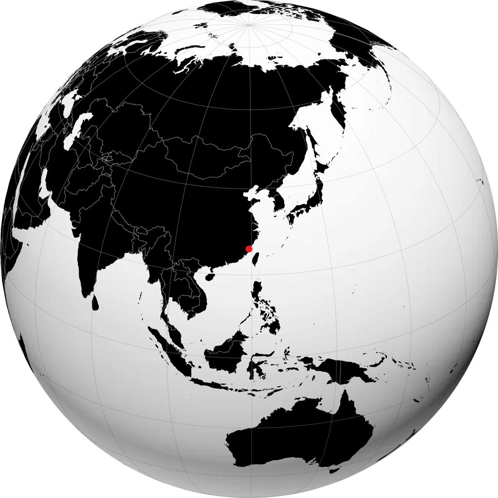 福州 在地球仪上