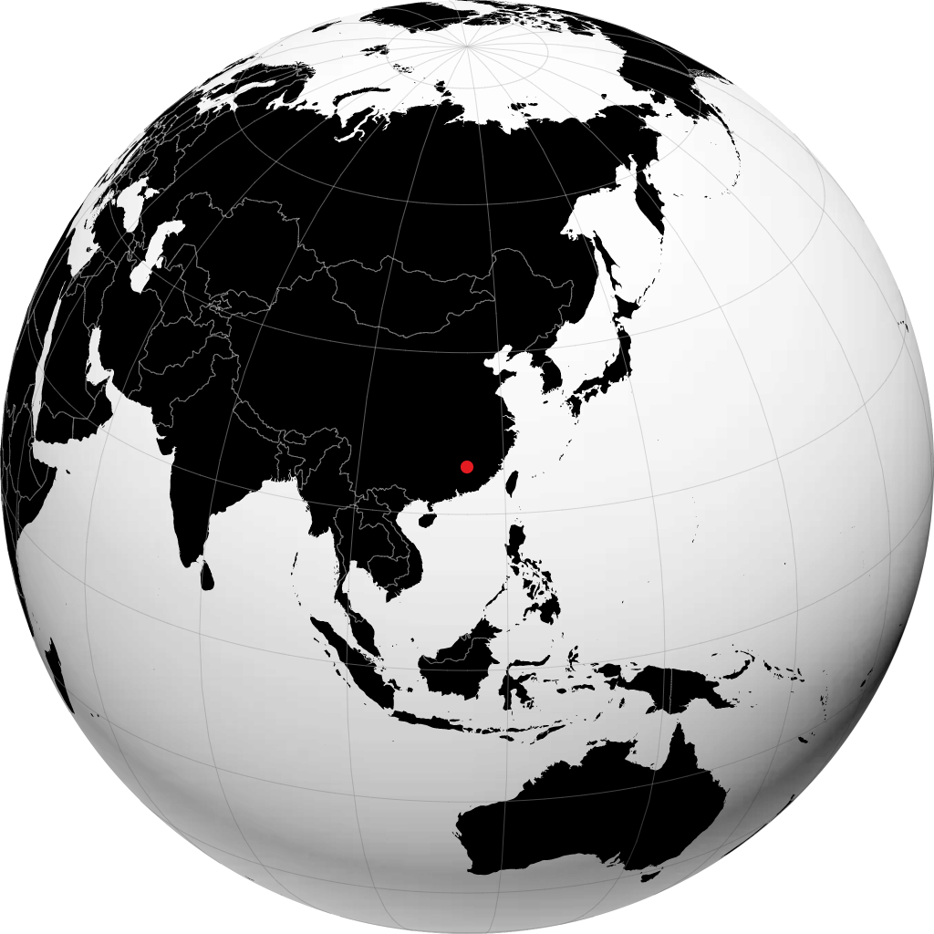 赣州 在地球仪上