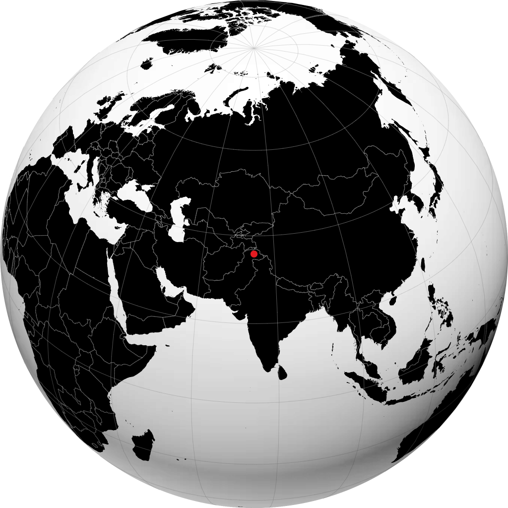 吉尔吉特 在地球仪上