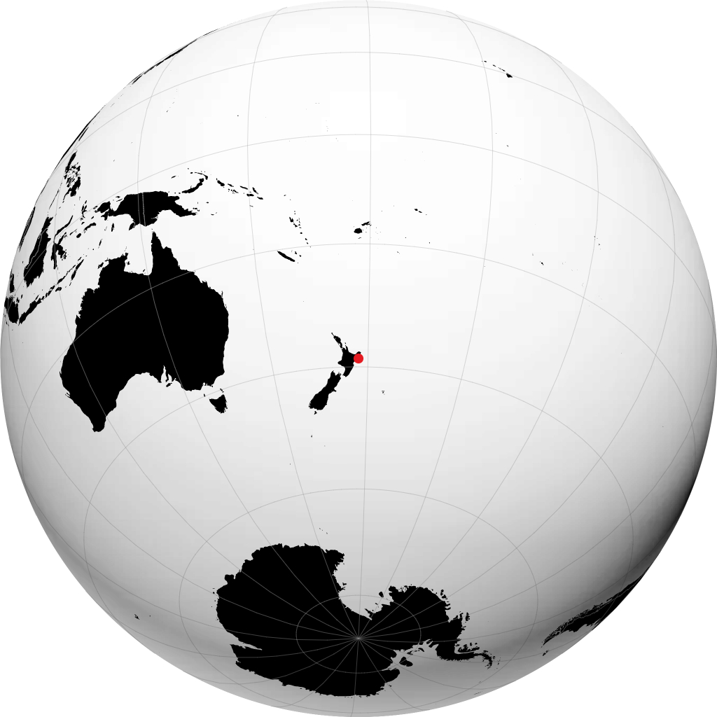 吉斯伯恩 在地球仪上