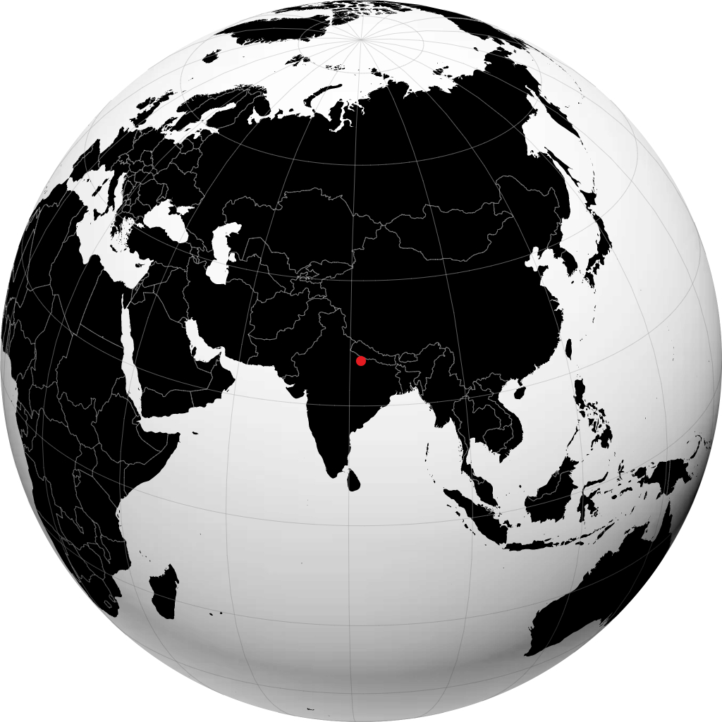 贡达 在地球仪上