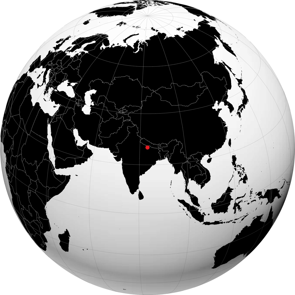 戈勒克布尔 在地球仪上